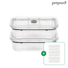[프리파라] 브루클린 3호 패키지 (1 000ml)x2개(+소분기 3개 포함) / 스마트 래치락 밀폐용기 반찬통