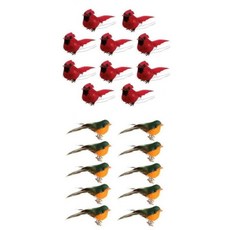 센터 피스 홈 가든 장식 레드 카디널에 대 한 10pcs 인공 붉은 추기경 조류+센터 피스 홈 가든 장식 그린 로빈에 대, 플라스틱, 설명한대로