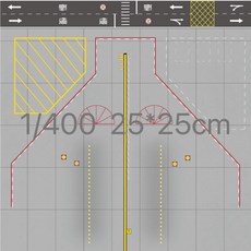 台灣原創 機場停機位地面圖 PVC背膠 霧面防水 1:200 1:400, 1個, 1:400 單機位 25cm*25cm
