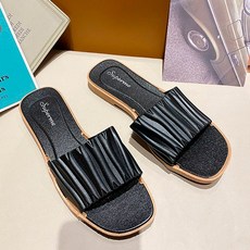 경량젤리셔링슬리퍼 남여공용 커플 쪼리 슬리퍼 경량 신발 샌들 여름 셔링 푹신 발편한 여자