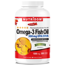 뉴트리돔 캐나다 오메가3 1000mg EPA DHA 300mg 함유 Omega3 Fish Oil 1000mg, 1개, 300정