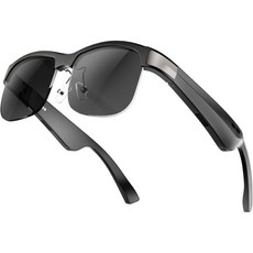 스마트 글래스 여성용 블루투스 선글라스 오픈 마이크 및 스피커 음성 비서 자외선 차단선글라스, Black