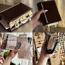 빈티지 M5 3단 일정 5공 미니노트 플래너 만년 다이어리, 1개, A7 더블 링 노트북