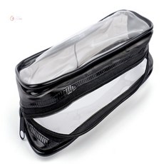 진짜수박 일자형 투명 보관 케이스 간편한파우치, 블랙, 1개