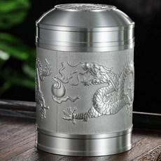 熱銷下殺廠家直銷錫制茶葉罐密封錫罐家用大號一斤紅綠茶便攜包裝盒儲茶罐joe182450, 1個, 大號大口雙龍戲珠, 大號大口雙龍戲珠