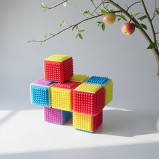 SM 가볍고 견고한 20개 멀티블럭 고슴도치블록, 파랑,주황,보라,초록, 1개, 12개월