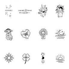 케이엠 타투 스티커 셀프 인스턴트 헤나 문신, 1세트, 타투색 1번