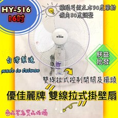 優佳麗 16吋雙線拉式掛壁扇 HY-516, 風扇