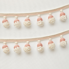 奶油風法式松子毛球吊穗花邊, 藕粉色【5cm】1米的價格
