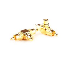 셀로트 금도금 RCA젠더, 금도금 RCA단자 D타입 적색1개/흑색1개, 1개