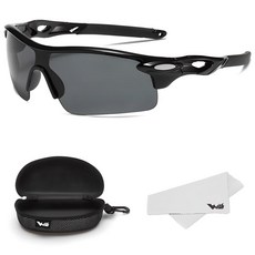 로빈슨 라이딩 스포츠 고글 + 케이스 + 융, 블랙