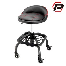Powerbuilt 舒適工具椅 腰靠 帶煞車靠背 升降美容椅 氣壓高低可調 底部工具置物架, 1個