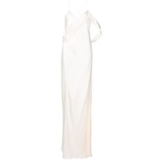 미셸메이슨 실크 랩 맥시 이브닝 드레스