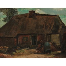 Cottage with Peasant Woman Digging 아트포스터 감성선물 고흐, 그림만(매트지), 21x27.66