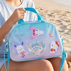 반투명 수영가방 산리오 캐릭터 비치백 워터파크 수영장 물놀이 수영용품 가방, 캐릭터즈_스팽글(스카이블루)