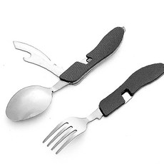 피크닉 티타늄 수저 숟가락 블랙 접이식 포크 휴대용