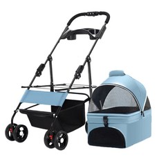 애견유모차 개모차 반려견 펫모차 폴딩 경량, J. 2024년 신형 라이트 블루 분리형, J. 2024년 신형 라이트 블루 분리형