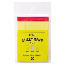 伊都雅 Time Value Regal 3合1便利貼 3入, 1個, 25張, 黃色