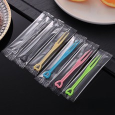 카페 일회용 포크 200개 하트모양 소풍 개별포장 과일 디저트 C. 블랙독립200개 1개, B. 블루+핑크+그린독립200개 × 1개