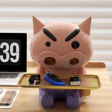 蠟筆小新 肥嘟嘟左衛門 鑰匙收納 玄關擺件 託盤 居家裝飾, 1個