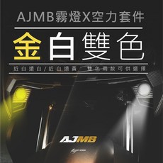 UCC機車精品店 AJMB霧燈空力套件 金白雙色霧燈 機車霧燈改裝, 1個, 近白遠白