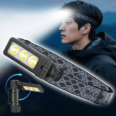 Eclairex 헤드 랜턴 초강력 led 손전등 다기능 자석 작업등, 1개, 블랙