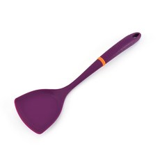 廚房用具大號全包一體手柄硅膠剷-耐高溫不粘鍋專用, 1個, 紫色大號硅膠鍋剷, 紫色