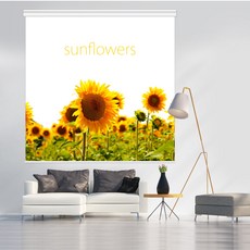 [아르테홈] 실사 암막롤스크린 (꽃1 노란해바라기)