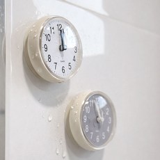 미니 파스텔 흡착형 욕실 방수시계 4color, 화이트