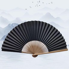 八寸白扇紙質扇面 舞蹈戲曲表演走秀摺扇, 1個, 九寸黑扇紙質扇面