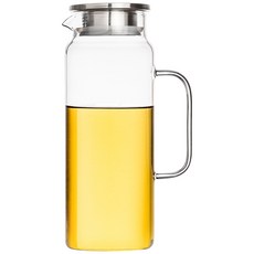 耐高溫玻璃冷水壺 大容量, 玻璃冷水壺丨耐100℃以上高溫, 1套, 1300ml