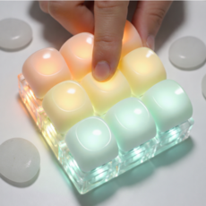 아크배라 LED 조약돌 키캡 감성 키링 딸깍이, 1개, 조약돌 9구