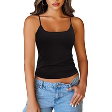 조절 가능한 스트랩이 있는 토타튜트 여성 탱크탑 슬림 핏 스쿱 넥 카미솔 탑 귀여운 여름 크롭 카미