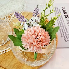 프로방스 라벤더 소국 브로치 핑크 조화 코사지 기업 행사 기념식 졸업식 학예회, 1개