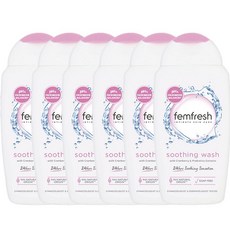 femfresh 芳芯 女性私密潔膚露 清爽柔嫩, 6個, 250ml