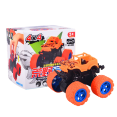 四驅雙向慣性越野車 耐撞耐摔 迴力車 玩具車 越野車 模型車 特技車, 橘色, 1個