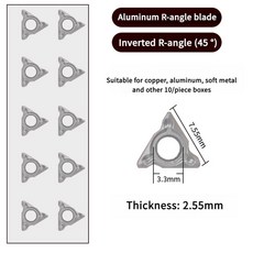 휴대용 소형 45도 공압 모따기 기계 C 각도/R 각도 목공 트리밍 디버링을 위한 모따기 도구, Aluminum R-10PCS