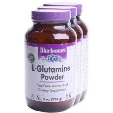 Bluebonnet L-谷氨醯胺粉 無麩質 純素, 3個, 228g