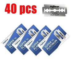 로본 10 100Pcs 스테인레스 스틸 면도날 구식 양면 이발소 도구, 40pcs 4 boxes