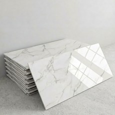 제이에스맘 붙이는 방수 타일 대리석 벽지 접착식 데코 폼블럭 포인트 시트지 300x600mm, 아이보리스톤, 7개입
