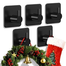 접착 후크 튼튼한 최대 13.6kg30파운드 벽 후크 5팩 자체 손상 없는 수건 걸이 코트 가운용 스테인리스 스틸 방수 내유성 녹 방지 욕실 샤워 주방 사무실용 121, 접착 후크 튼튼한 최대 13.6kg30파운드 벽 후크,