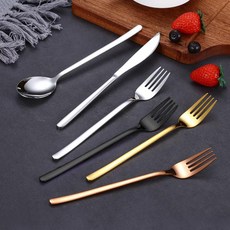 304不鏽鋼餐具組，多色可選，簡約時尚，耐用易潔，提升用餐體驗, 韓式湯匙－大（銀／4x20.5cm）, 1個