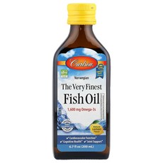 칼슨 노르웨이산 피쉬 오일 천연 레몬맛 1600mg 200ml(6.7fl oz), 200ml, 1개