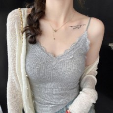 나시 티셔츠 슬림핏 골지 민소매 여성
