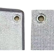 陽臺隔熱膜 鋁箔 玻璃貼紙 遮陽防曬 居家陽臺 窗戶貼紙 降溫隔熱, 1個, 雙麵鋁箔加厚【不包邊】,50*55釐米（送吸盤）