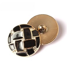 10개입 25mm 플라워 엔틱 체크 단추, 04.블랙체크(403B), 10개