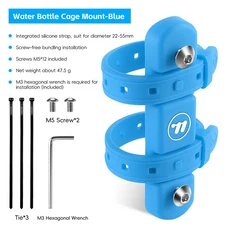 WEST BIKING 와이드 스코프 자전거 물 주전자 마운트 케이지 거치대 음료 어댑터 금속 조절 랙, 02 Blue, 1개