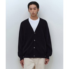 MUSINSA STANDARD [스토커즈 컬래버][빅토리아 울] 미니멀 리브드 브이 넥 가디건 [네이비]