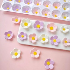 파스텔 동글 플라워 퐁당 꽃 초콜릿 케이크 디저트 데코 장식 80개입, 옵션 03