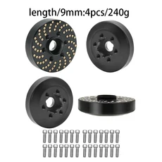 1.9 2.2 비드록 휠 림 RC 크롤러 자동차 축 SCX10 Capra TRX4 TRX6 무게용 황동 휠 육각 허브 어댑터, 20 D 4pcs 9MM